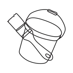 hand drawn sketch of a bucket