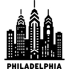 Obraz premium Philadelphia Skyline Icon Vector