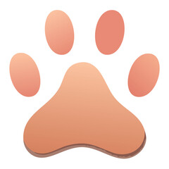 Cat paw print set Paw icon collection colored on white background Vector illustration paw print