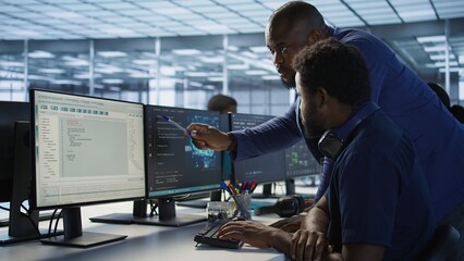 Manager assisting data center engineer in solving tasks, maintaining company network...