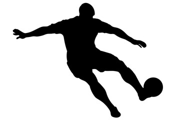 Silhouette of a player extending his arms while sliding in a defensive maneuver