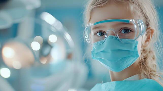 Child at dental clinic: dentist examining pediatric patient for oral health care - Powered by Adobe