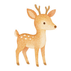 Naklejka premium PNG Cute watercolor deer illustration.