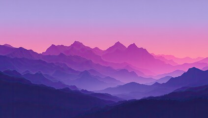 Obraz premium Purple mountain layers with sunrise