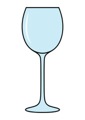 Flat Minimal Wine Glass Vector - Elegant Drink Clipart for Menus, Bars & Design Projects