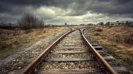 Fototapeta premium Choice point railroad tracks