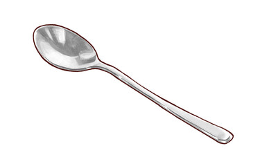 スプーンの手描きイラスト