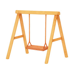 PNG Minimalist wooden swing illustration.