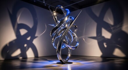 Abstract Metal Sculpture Installation.
