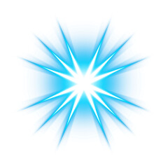 Blue Radiant Light Burst with Transparent Background
