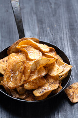 golden fried potato cheese crisps
