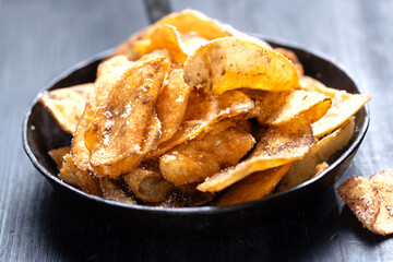 golden fried potato cheese crisps