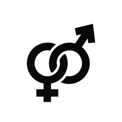 Symbolic Representation of Gender Equality and LGBTQ+ Community with Interlinked Male and Female Icons