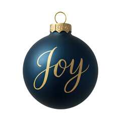 PNG Elegant blue ornament with 'Joy'
