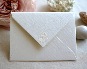 Elegant White Envelope With Delicate Design