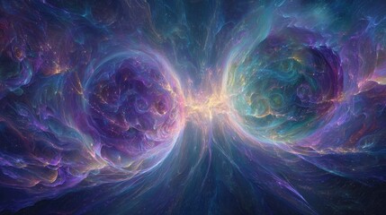 Abstract Colorful Space Galaxy