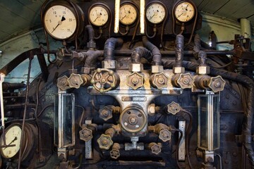 Vintage Steam Locomotive Control Panel