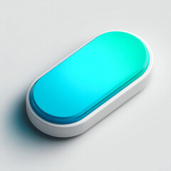 Glossy blue vector button icon isolated on white background