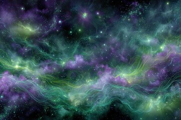 Abstract Colorful Deep Space Nebula