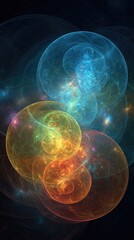 Abstract Colorful Circles Glowing Design