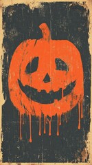 Spooky jack-o'-lantern with textured background for Halloween