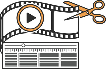 Video Editing Icon Vector | Colored Film, Media, and Multimedia Editing SVG, PNG, EPS Files