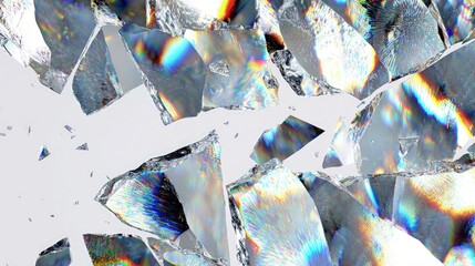 Fototapeta premium Abstract Shattered Iridescent Glass Pattern