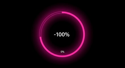 Progress Circle, Negative Percentage, Pink.