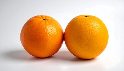 Two oranges on a white background