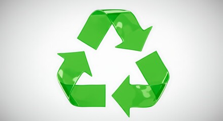 Green recycle symbol isolated on white background for environmental concepts