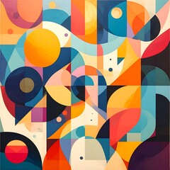 Obraz premium Vibrant abstract geometric composition