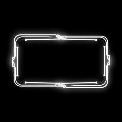 Elegant White Neon Frame Design.
