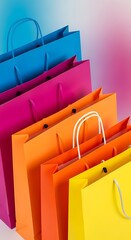 Colorful Shopping Bags Displayed.