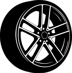 Obraz premium wheel of the car Vector icon illustration silhouette Graphics design image white background 