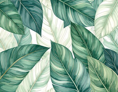 Tropical leaves pattern (1) - Powered by Adobe