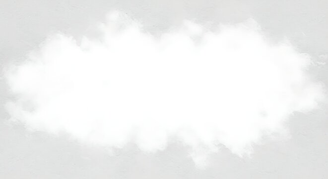 Abstract white cloud shape against a soft gray background with copy space
