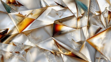 Abstract Geometric Pattern With Triangles And Gold Accents