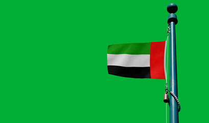 High-quality united areb emirates national flag flag on a pole against a - Symbol of culture,...