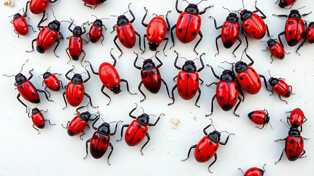 Lot of red firebugs