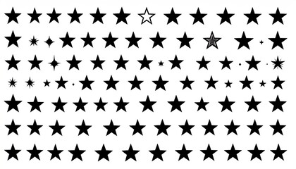 Fototapeta premium Star collection on white. Use rating, review. Decoration in web, print, design