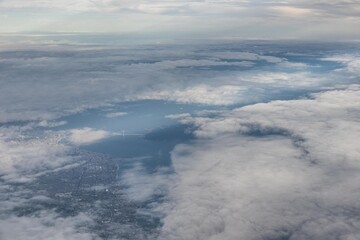 旅客機から撮影した太平洋
