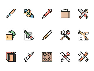 Assorted tools representing engineering and construction lie scattered across a clean white surface, suggesting precision and craftsmanship.