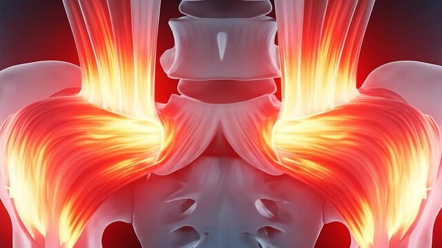 Hip Pain Anatomy: 3D Animation of Psoas Muscles Inflammation and Skeletal Structure