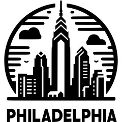 Obraz premium Philadelphia Skyline Vector Icon