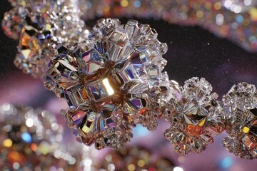 Abstract Glowing Crystal Cluster Design