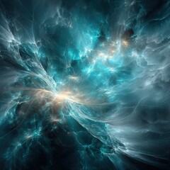 Abstract Space Nebula Displaying Colorful Patterns