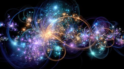 Abstract Colorful Glowing Circles Pattern