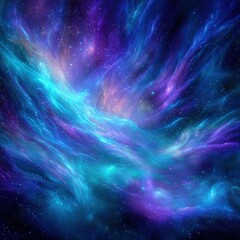 Colorful Abstract Nebula With Stars In Space