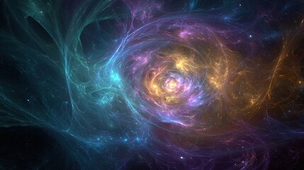 Colorful Spiral Nebula In Space