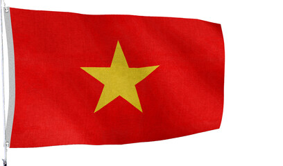 High-quality vietnam national flag close-up flag waving on a white background culture, - Symbol of culture, heritage, and patriotism